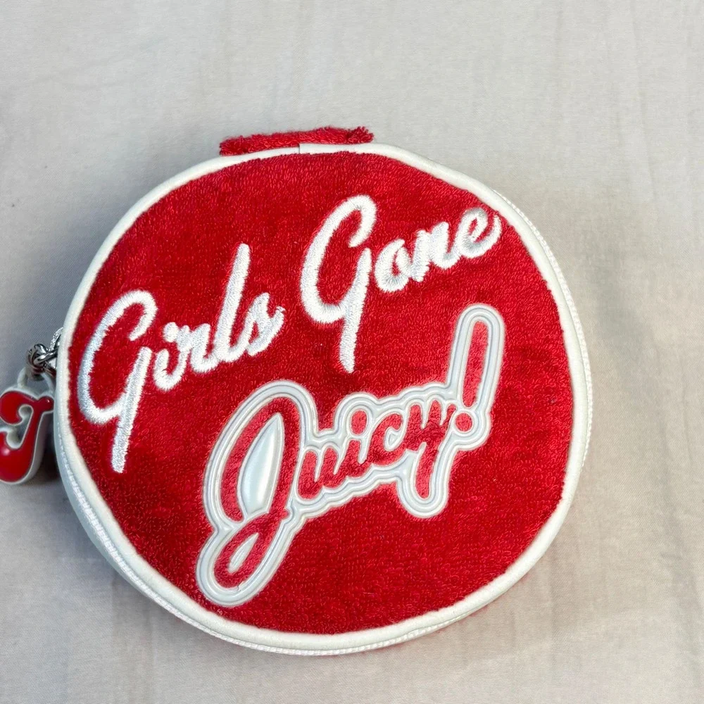 Vintage Y2K Juicy Couture Girls Gone Juicy Red Velour travel jewelry case